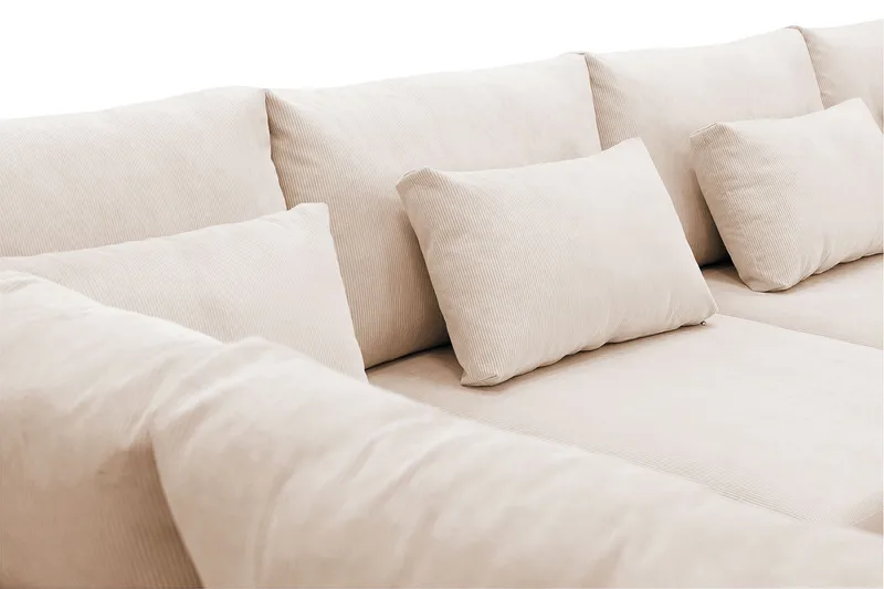 Grande 5-seters Sofa med Sjeselong Venstre - Beige Manchester - Møbler - Sofaer - Sofaer med sjeselong