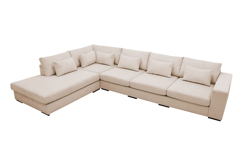 Grande 5-seters Sofa med Sjeselong Venstre - Beige Manchester - Møbler - Sofaer - Sofaer med sjeselong