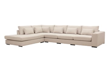 Grande 5-seters Sofa med Sjeselong Venstre - Beige Stoff - Møbler - Sofaer - Sofaer med sjeselong