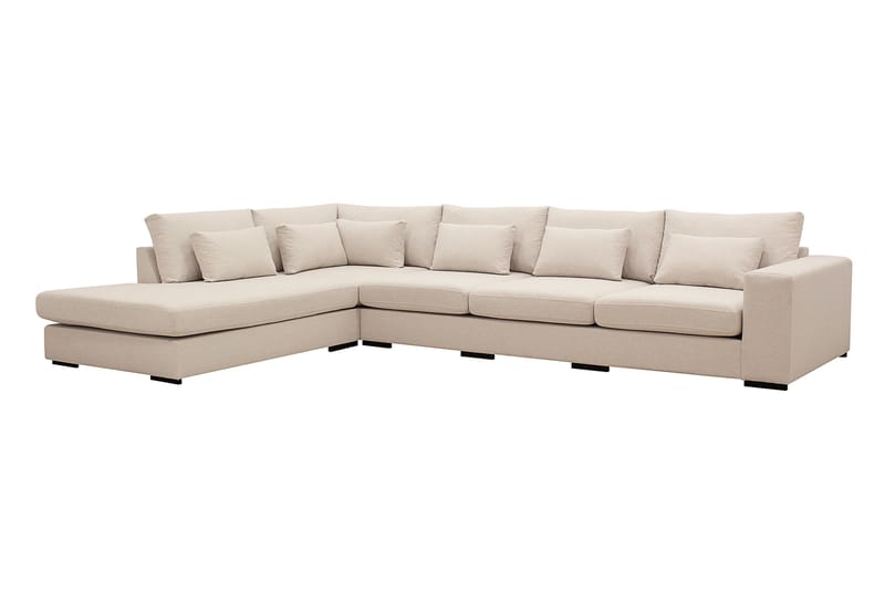 Grande 5-seters Sofa med Sjeselong Venstre - Beige Stoff - Møbler - Sofaer - Sofaer med sjeselong