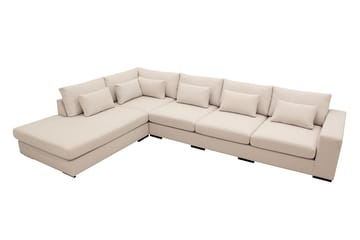 Grande 5-seters Sofa med Sjeselong Venstre - Beige Stoff - Møbler - Sofaer - Sofaer med sjeselong