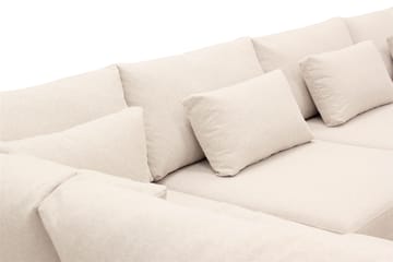 Grande 5-seters Sofa med Sjeselong Venstre - Beige Stoff - Møbler - Sofaer - Sofaer med sjeselong