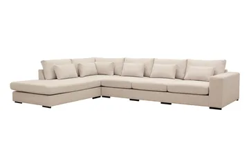 Grande 5-seters Sofa med Sjeselong Venstre - Beige Stoff - Møbler - Sofaer - Sofaer med sjeselong
