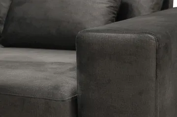 Grande 5-seters Sofa med Sjeselong Venstre - Mørkegrå Fløyel - Møbler - Sofaer - Fløyelssofaer