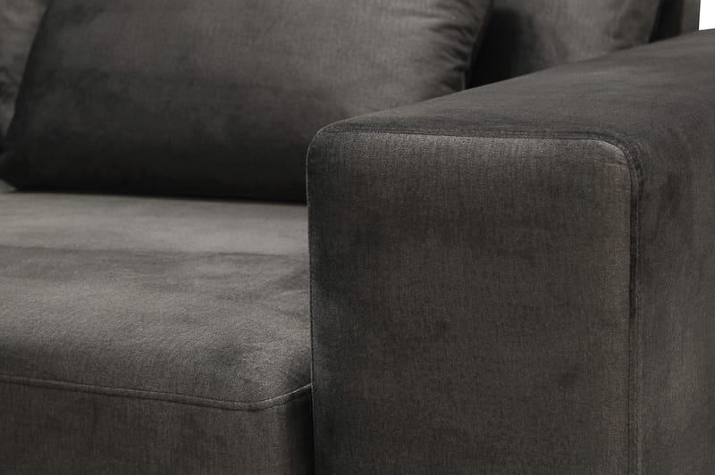 Grande 5-seters Sofa med Sjeselong Venstre - Mørkegrå Fløyel - Møbler - Sofaer - Fløyelssofaer