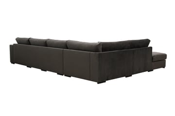 Grande 5-seters Sofa med Sjeselong Venstre - Mørkegrå Fløyel - Møbler - Sofaer - Fløyelssofaer