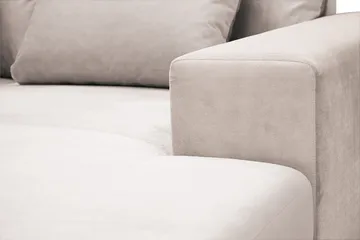 Grande 5-seters U-Sofa med Divan Høyre - Beige Fløyel - Møbler - Sofaer - Fløyelssofaer