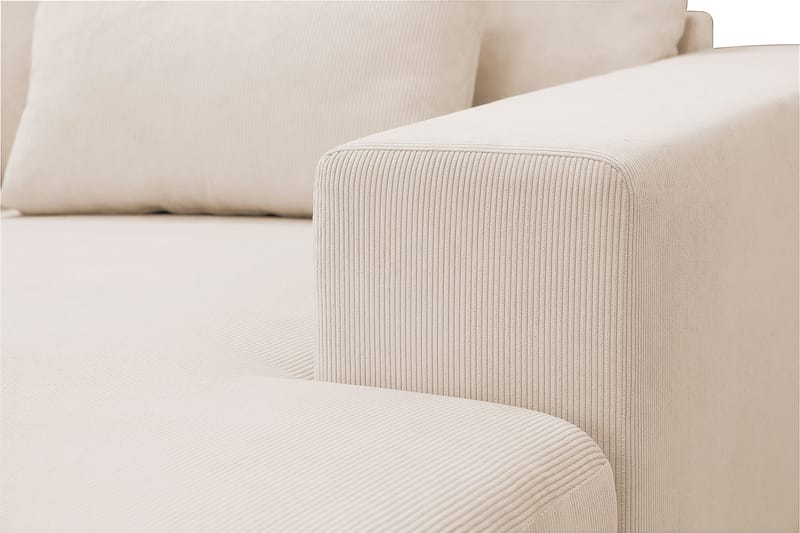 Grande 5-seters U-Sofa med Divan Høyre - Beige Manchester - Møbler - Sofaer - U-sofa