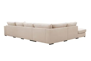 Grande 5-seters U-Sofa med Divan Høyre - Beige Manchester - Møbler - Sofaer - U-sofa