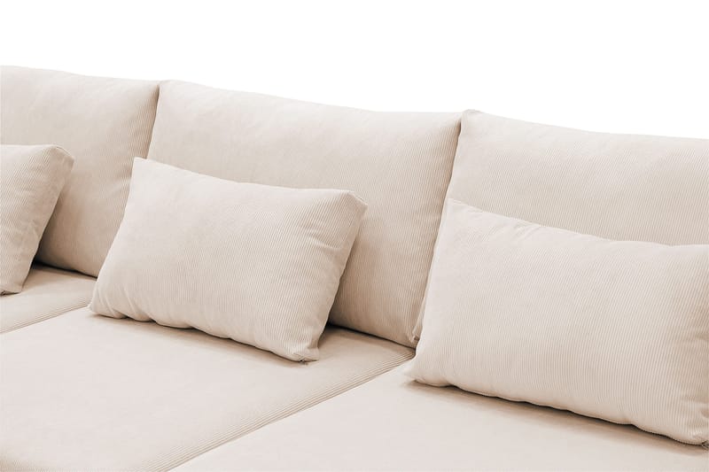 Grande 5-seters U-Sofa med Divan Høyre - Beige Manchester - Møbler - Sofaer - U-sofa