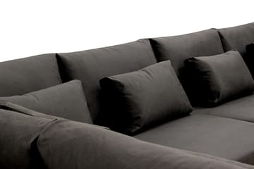 Grande 5-seters U-Sofa med Divan Høyre - Mørkegrå Fløyel - Møbler - Sofaer - Fløyelssofaer