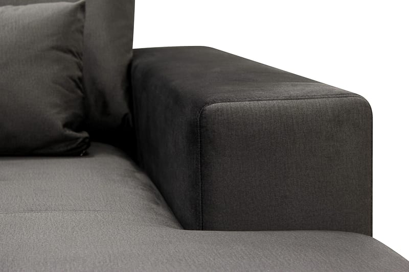 Grande 5-seters U-Sofa med Divan Høyre - Mørkegrå Fløyel - Møbler - Sofaer - Fløyelssofaer