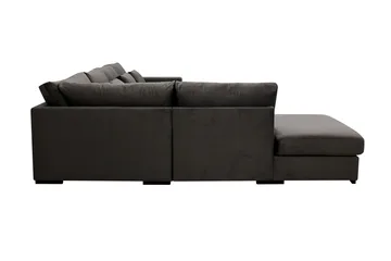 Grande 5-seters U-Sofa med Divan Høyre - Mørkegrå Fløyel - Møbler - Sofaer - Fløyelssofaer