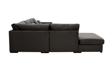 Grande 5-seters U-Sofa med Divan Høyre - Mørkegrå Fløyel - Møbler - Sofaer - Fløyelssofaer
