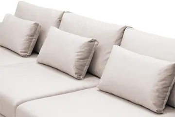 Grande 5-seters U-Sofa med Divan Venstre - Beige Fløyel - Møbler - Sofaer - Fløyelssofaer