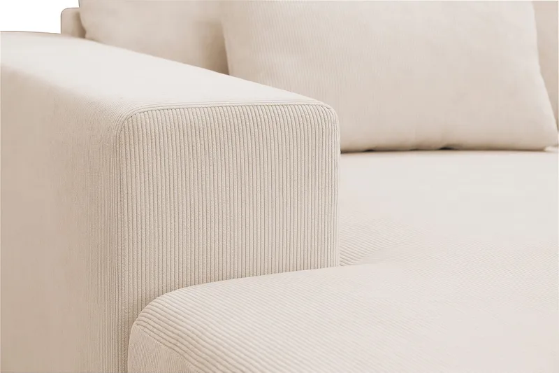 Grande 5-seters U-Sofa med Divan Venstre - Beige Manchester - Møbler - Sofaer - U-sofa