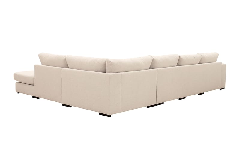 Grande 5-seters U-Sofa med Divan Venstre - Beige Stoff - Møbler - Sofaer - U-sofa