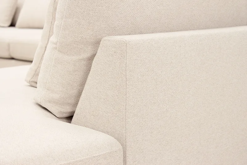Grande 5-seters U-Sofa med Divan Venstre - Beige Stoff - Møbler - Sofaer - U-sofa