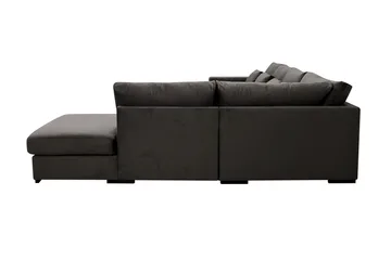 Grande 5-seters U-Sofa med Divan Venstre - Mørkegrå Fløyel - Møbler - Sofaer - Fløyelssofaer