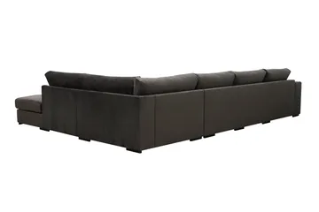 Grande 5-seters U-Sofa med Divan Venstre - Mørkegrå Fløyel - Møbler - Sofaer - Fløyelssofaer