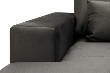 Grande 5-seters U-Sofa med Divan Venstre - Mørkegrå Fløyel - Møbler - Sofaer - Fløyelssofaer