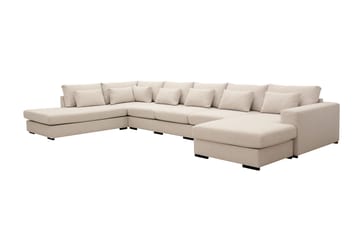 Grande 6-seters U-Sofa med Divan Høyre - Beige Stoff - Møbler - Sofaer - U-sofa