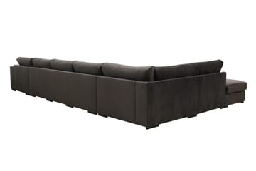 Grande 6-seters U-Sofa med Divan Høyre - Mørkegrå Fløyel - Møbler - Sofaer - Fløyelssofaer