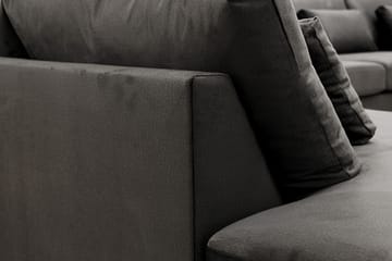 Grande 6-seters U-Sofa med Divan Høyre - Mørkegrå Fløyel - Møbler - Sofaer - Fløyelssofaer