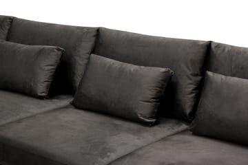 Grande 6-seters U-Sofa med Divan Høyre - Mørkegrå Fløyel - Møbler - Sofaer - Fløyelssofaer