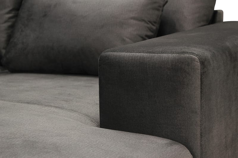 Grande 6-seters U-Sofa med Divan Høyre - Mørkegrå Fløyel - Møbler - Sofaer - Fløyelssofaer