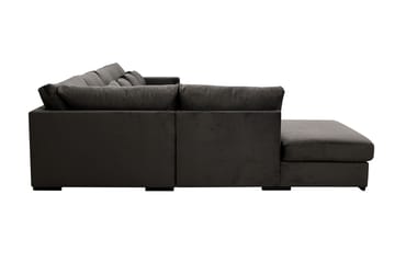 Grande 6-seters U-Sofa med Divan Høyre - Mørkegrå Fløyel - Møbler - Sofaer - Fløyelssofaer