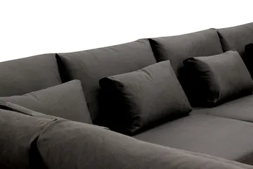 Grande 6-seters U-Sofa med Divan Høyre - Mørkegrå Fløyel - Møbler - Sofaer - Fløyelssofaer