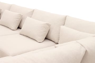 Grande 6-seters U-Sofa med Divan Venstre - Beige Stoff - Møbler - Sofaer - U-sofa