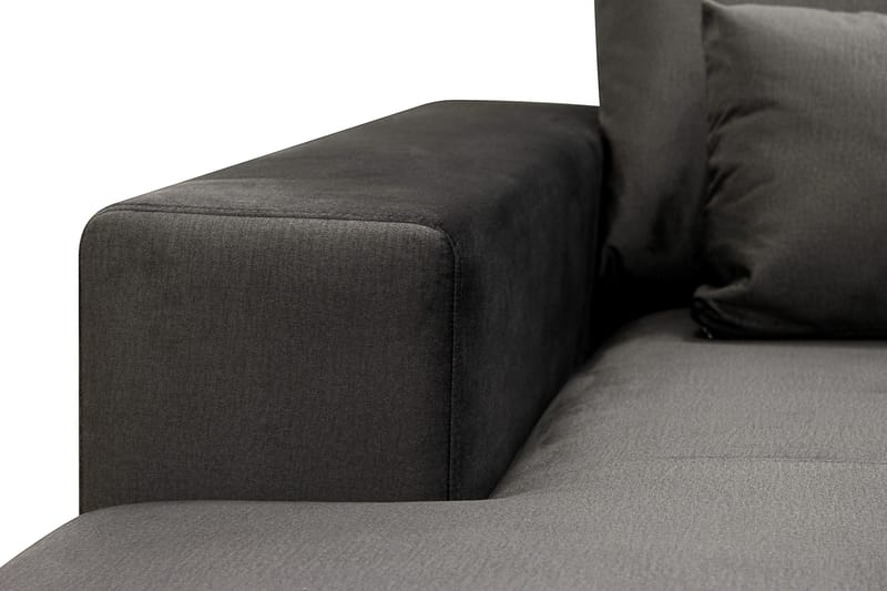 Grande 6-seters U-Sofa med Divan Venstre - Mørkegrå Fløyel - Møbler - Sofaer - Fløyelssofaer