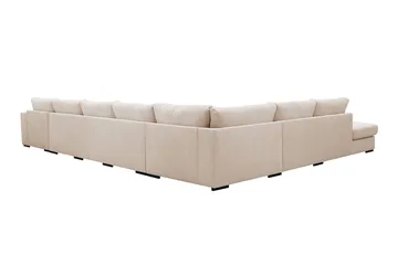 Grande Stor 7-seters U-Sofa med Divan Høyre - Beige Manchester - Møbler - Sofaer - Modulsofaer - Komplett modulsofa