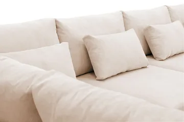 Grande Stor 7-seters U-Sofa med Divan Høyre - Beige Manchester - Møbler - Sofaer - Modulsofaer - Komplett modulsofa