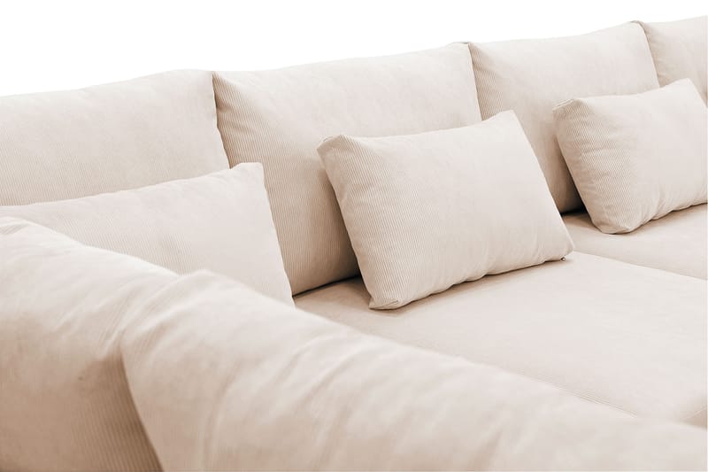 Grande Stor 7-seters U-Sofa med Divan Høyre - Beige Manchester - Møbler - Sofaer - Modulsofaer - Komplett modulsofa