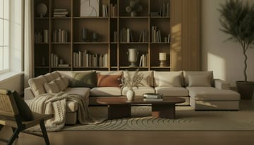 Grande Stor 7-seters U-Sofa med Divan Høyre - Beige Stoff - Møbler - Sofaer - Modulsofaer - Komplett modulsofa