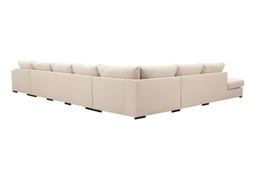 Grande Stor 7-seters U-Sofa med Divan Høyre - Beige Stoff - Møbler - Sofaer - U-sofa