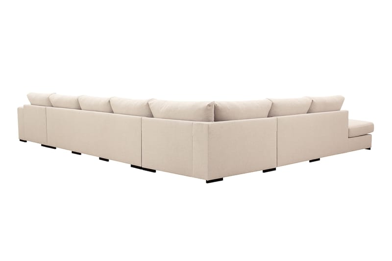Grande Stor 7-seters U-Sofa med Divan Høyre - Beige Stoff - Møbler - Sofaer - Modulsofaer - Komplett modulsofa
