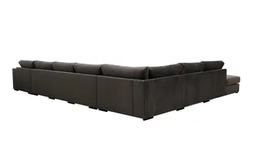 Grande Stor 7-seters U-Sofa med Divan Høyre - Mørkegrå Fløyel - Møbler - Sofaer - Modulsofaer - Komplett modulsofa