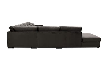 Grande Stor 7-seters U-Sofa med Divan Høyre - Mørkegrå Fløyel - Møbler - Sofaer - Fløyelssofaer