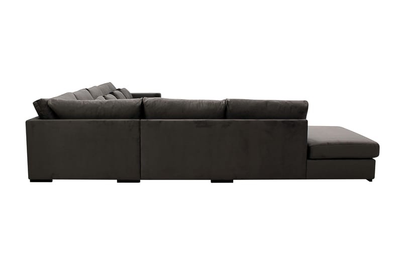 Grande Stor 7-seters U-Sofa med Divan Høyre - Mørkegrå Fløyel - Møbler - Sofaer - Fløyelssofaer