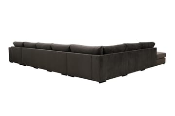 Grande Stor 7-seters U-Sofa med Divan Høyre - Mørkegrå Fløyel - Møbler - Sofaer - Fløyelssofaer
