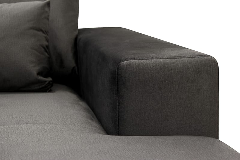 Grande Stor 7-seters U-Sofa med Divan Høyre - Mørkegrå Fløyel - Møbler - Sofaer - Fløyelssofaer