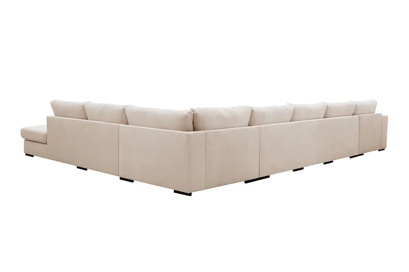 Grande Stor 7-seters U-Sofa med Divan Venstre - Beige Manchester - Møbler - Sofaer - Modulsofaer - Komplett modulsofa
