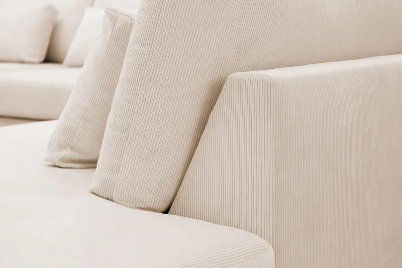 Grande Stor 7-seters U-Sofa med Divan Venstre - Beige Manchester - Møbler - Sofaer - Modulsofaer - Komplett modulsofa