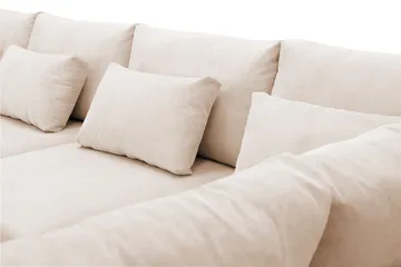 Grande Stor 7-seters U-Sofa med Divan Venstre - Beige Manchester - Møbler - Sofaer - Modulsofaer - Komplett modulsofa