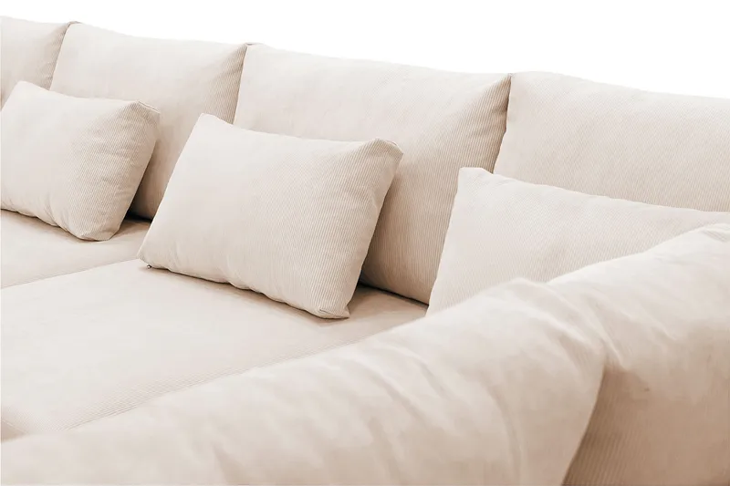 Grande Stor 7-seters U-Sofa med Divan Venstre - Beige Manchester - Møbler - Sofaer - Modulsofaer - Komplett modulsofa