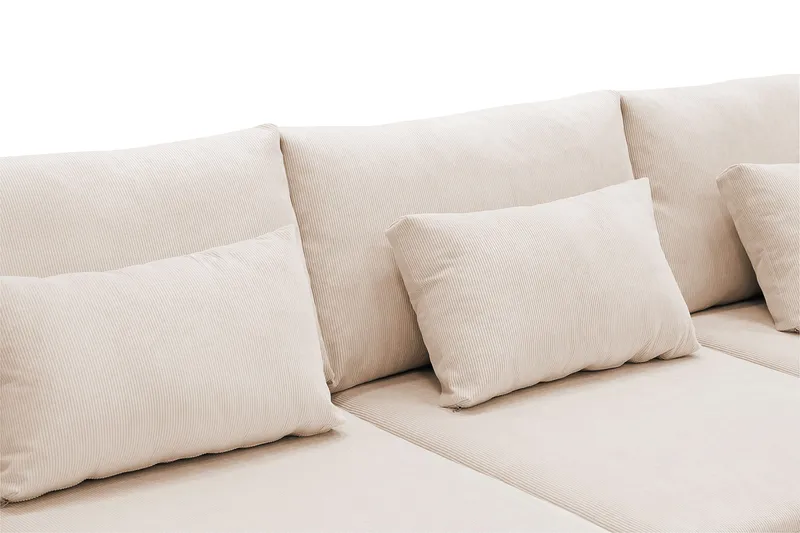 Grande Stor 7-seters U-Sofa med Divan Venstre - Beige Manchester - Møbler - Sofaer - Modulsofaer - Komplett modulsofa